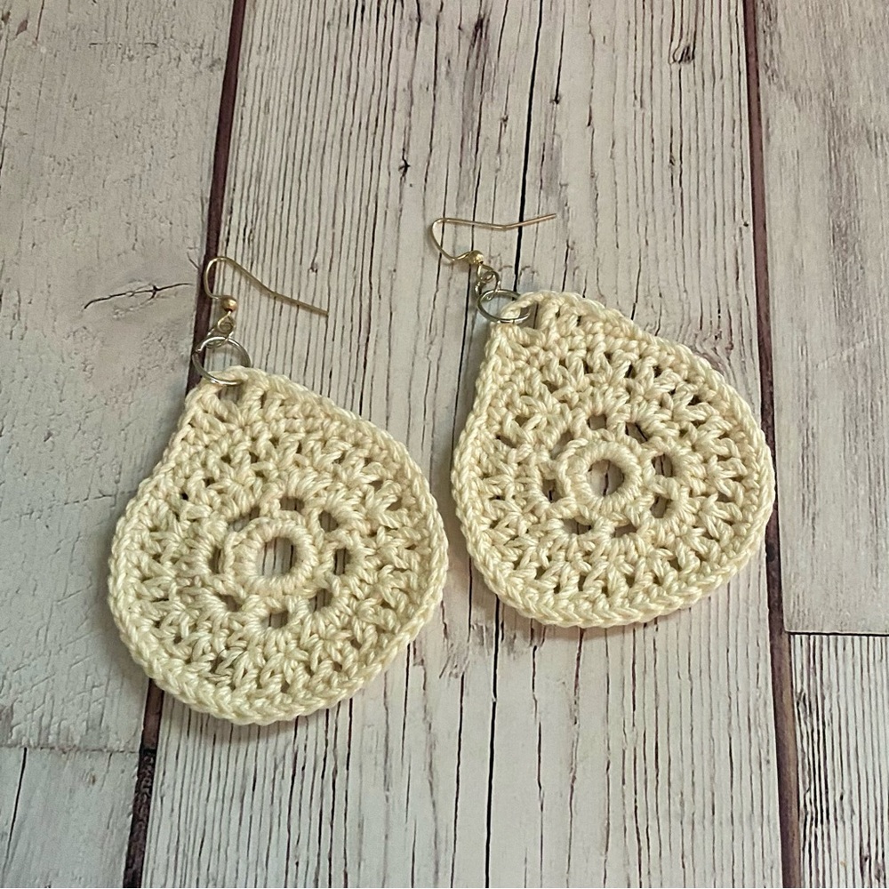 Handmade Boho Circle Earrings - Picture 2 of 4